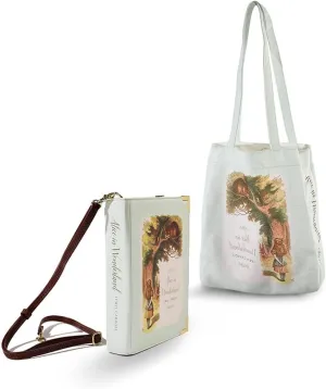 Literary Themed Bag Collection-Alice in Wonderland |TURQUOISE Set |Stylish&Unique Tote&Bookcover Shoulder Bags |Literary Enthusiasts | Classic Fairy Tale |Perfect &Practical