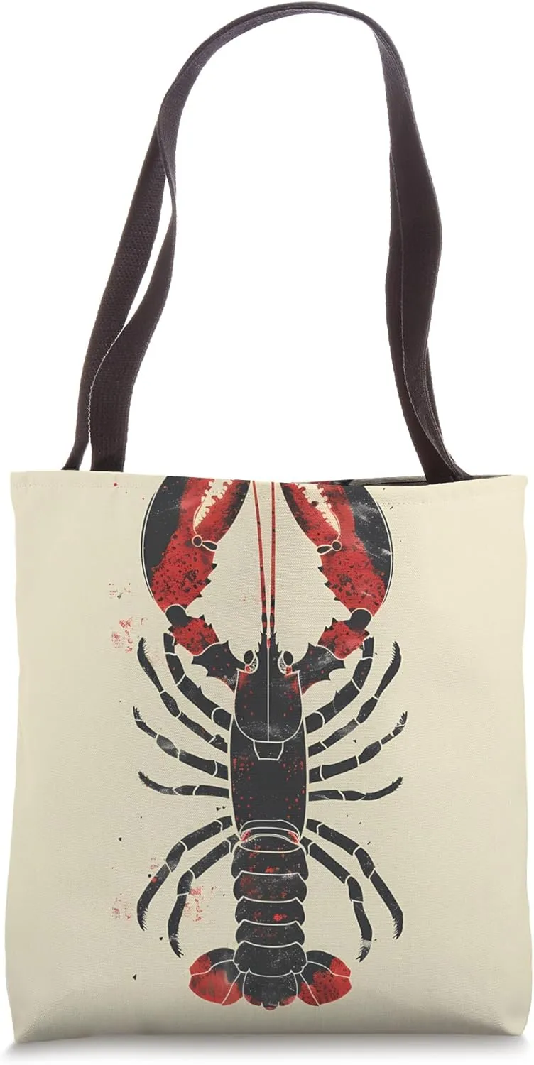 Lobster Minimalist Animal Wildlife Pattern Tote Bag