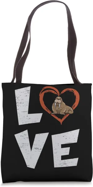 Love Walrus Tusk Whiskers Marine Mammals Tote Bag