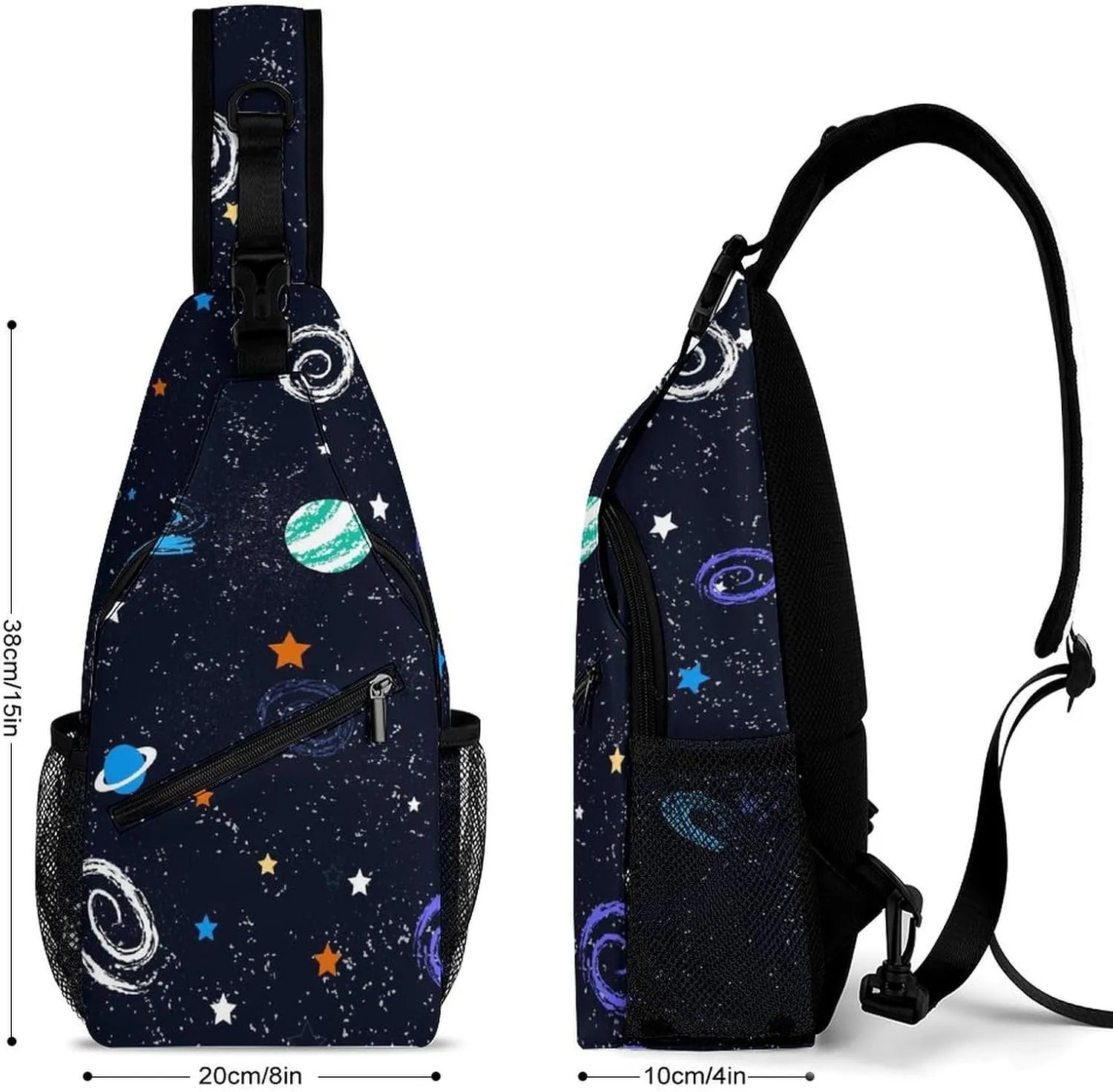 Lovely Galaxys Print Crossbody Sling Bag for Women Men Travel Chest Bag, Cycling Shoulder Backpack