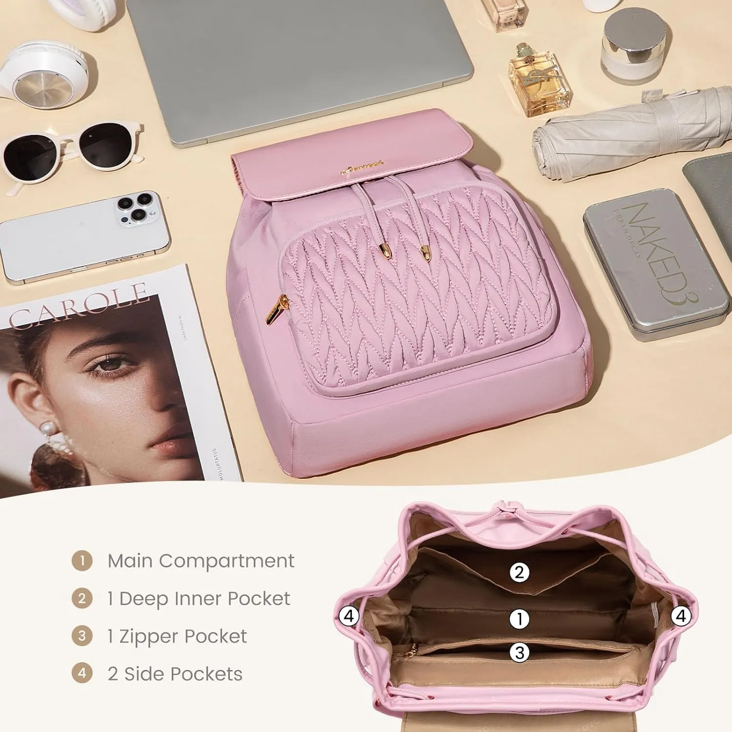 LOVEVOOK Mini Backpack for Women,Small Backpack Purse for Travel Work Cute Backpack Daypack With Anti-theft Pocket Mini Bag for Daily College Shopping