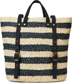 L*Space Summer Days Backpack for Women, Large Straw Travel Bag, Lined Backpack and Adjustable Back Straps, 100% Corn Husk