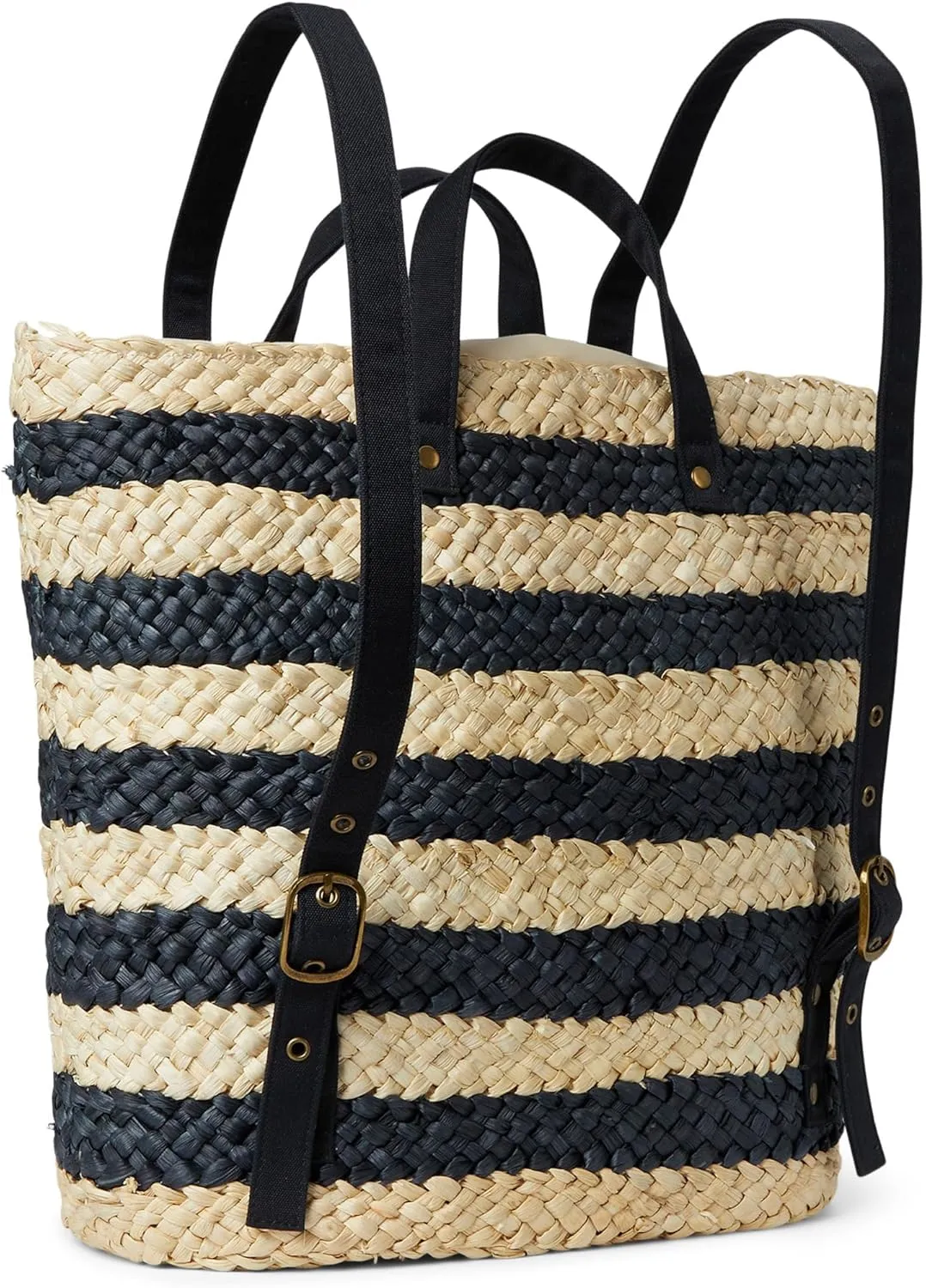 L*Space Summer Days Backpack for Women, Large Straw Travel Bag, Lined Backpack and Adjustable Back Straps, 100% Corn Husk