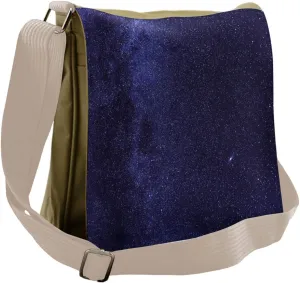 Lunarable Dark Blue Messenger Bag, Milky Way Cosmos Galaxy, Unisex Cross-body
