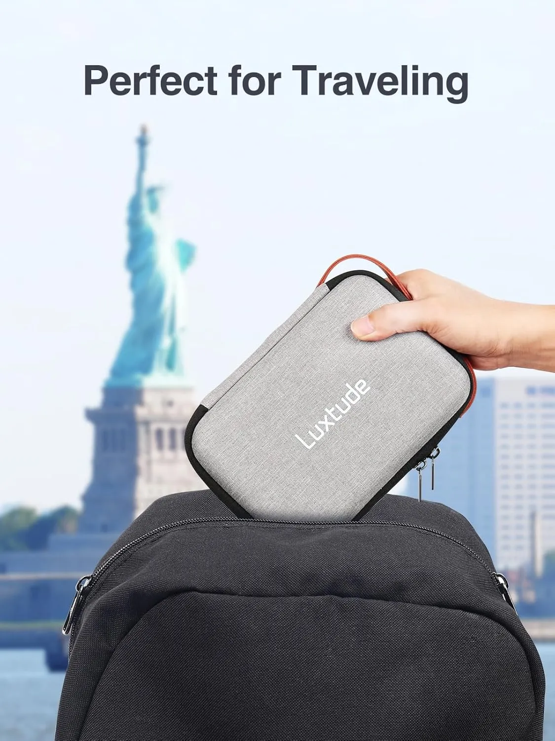 Luxtude Electronic Organizer Travel Case, Tech Organizer Travel Case, Hard Charger Organizer, Travel Cable Organizer, Tech Bag, Travel Essentials for Charger/Mouse/Cash/Card/Pen, Tech Gifts