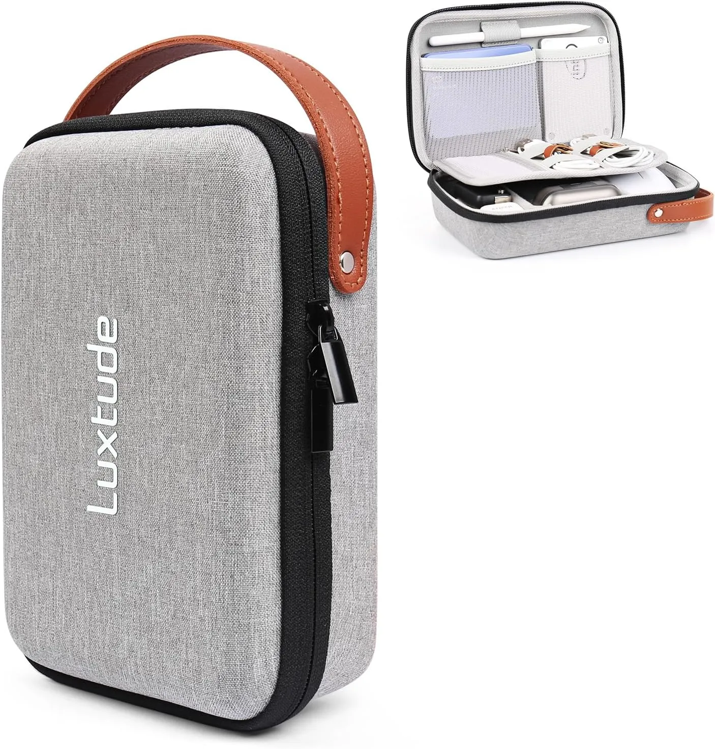 Luxtude Electronic Organizer Travel Case, Tech Organizer Travel Case, Hard Charger Organizer, Travel Cable Organizer, Tech Bag, Travel Essentials for Charger/Mouse/Cash/Card/Pen, Tech Gifts