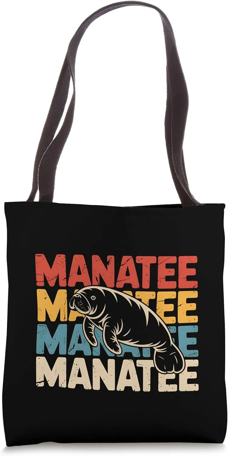 Manatee Lover Retro Vintage Distressed Sea Cow Gift Tote Bag