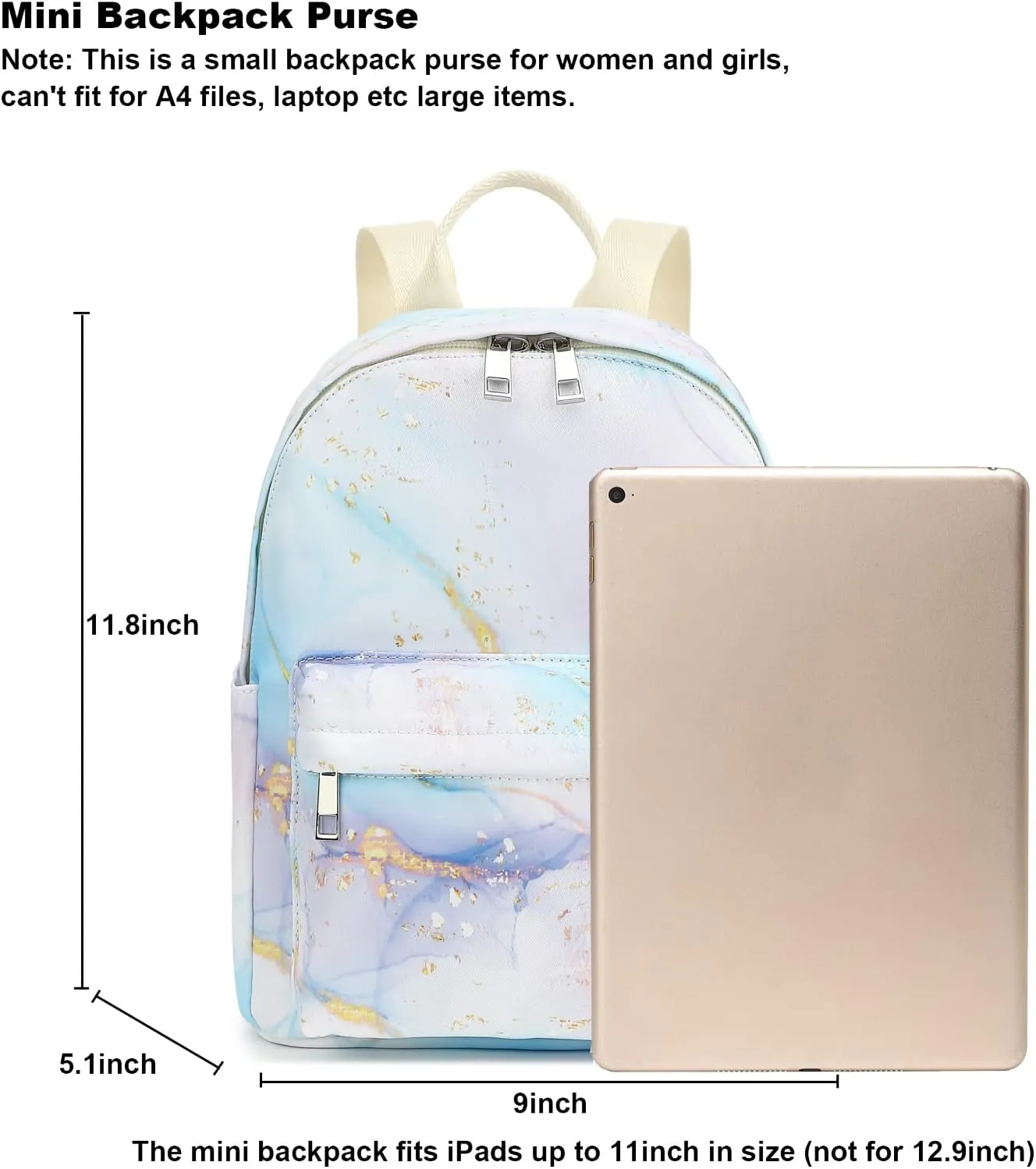 Marble Mini Backpack Women Girls, Small Backpack Purse for Adults Teens Kids School Travel