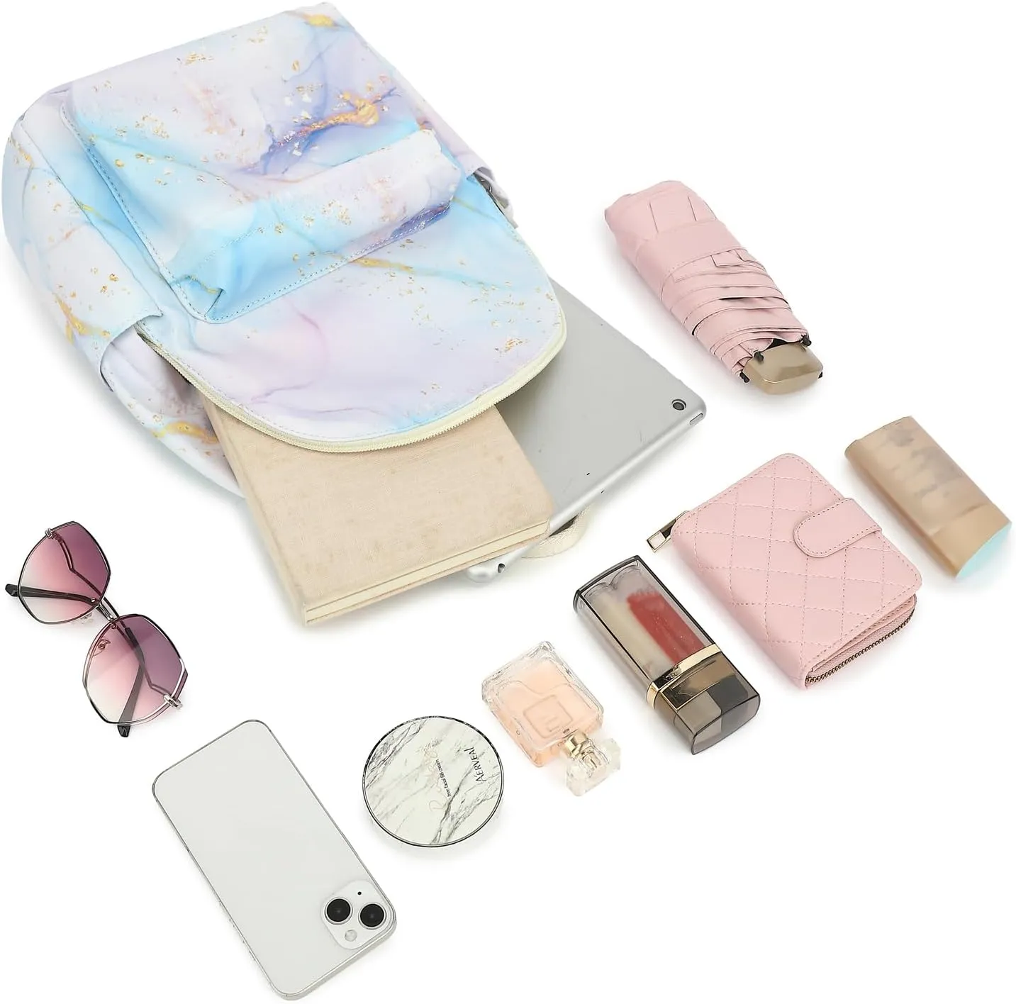 Marble Mini Backpack Women Girls, Small Backpack Purse for Adults Teens Kids School Travel