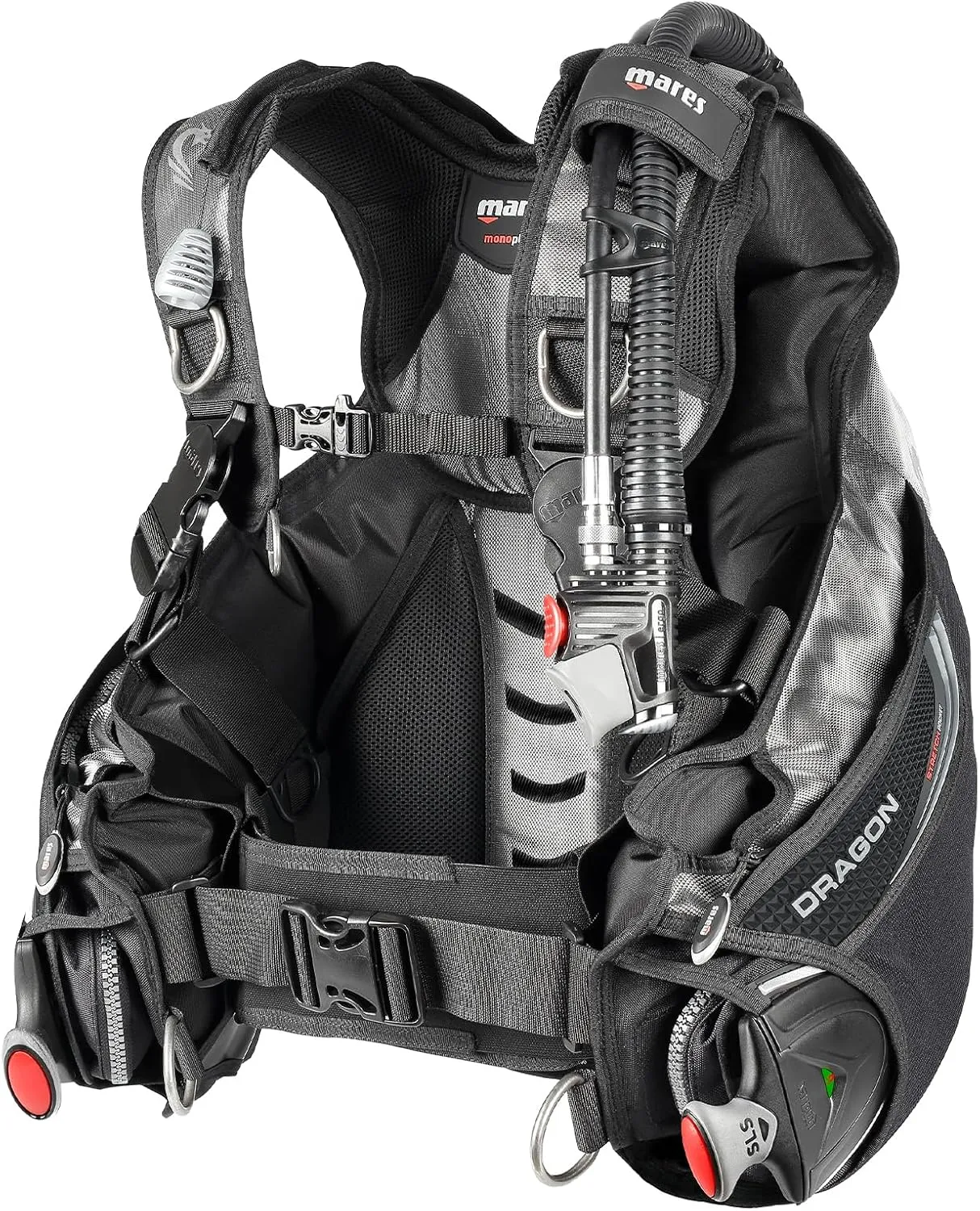 Mares Unisex Dragon SLS Weight System Scuba Diving BCD | Durable Stable Underwater Buoyancy Compensator | High-Lift Capacity, 420 D Cordura, Large Cargo Pockets