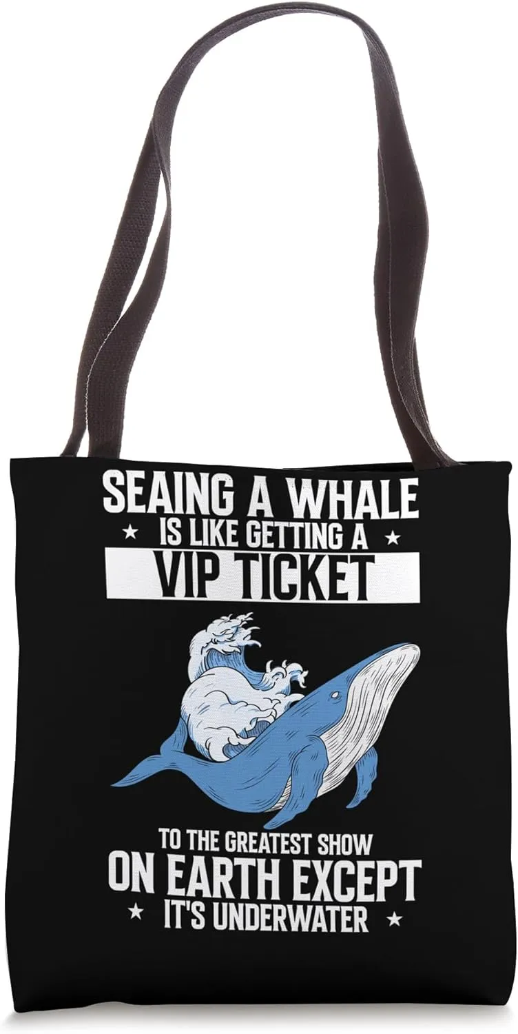 Marine Mammal Quote for Orca Watching and Humpback Tote Bag