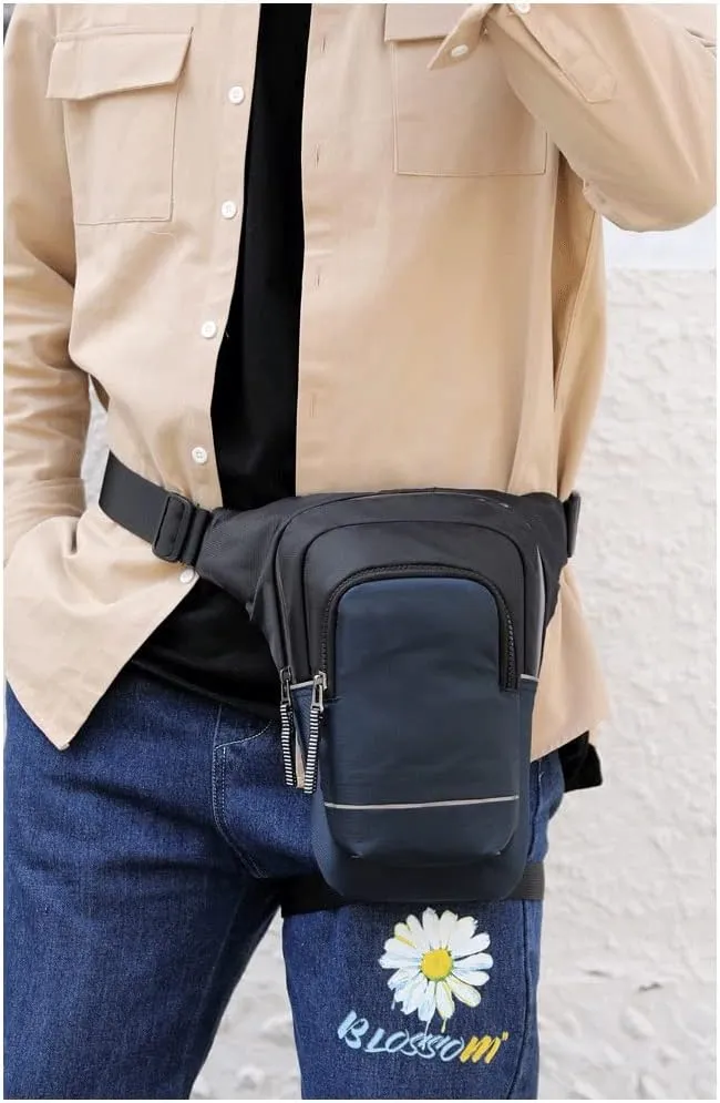 Marycan Nylon Drop Leg Bag Fanny pack for Men Motorcycle Riding Tactics Bum Hip Pack Multifunction Waterproof Crossbody Bags Thigh Pack(Gray)