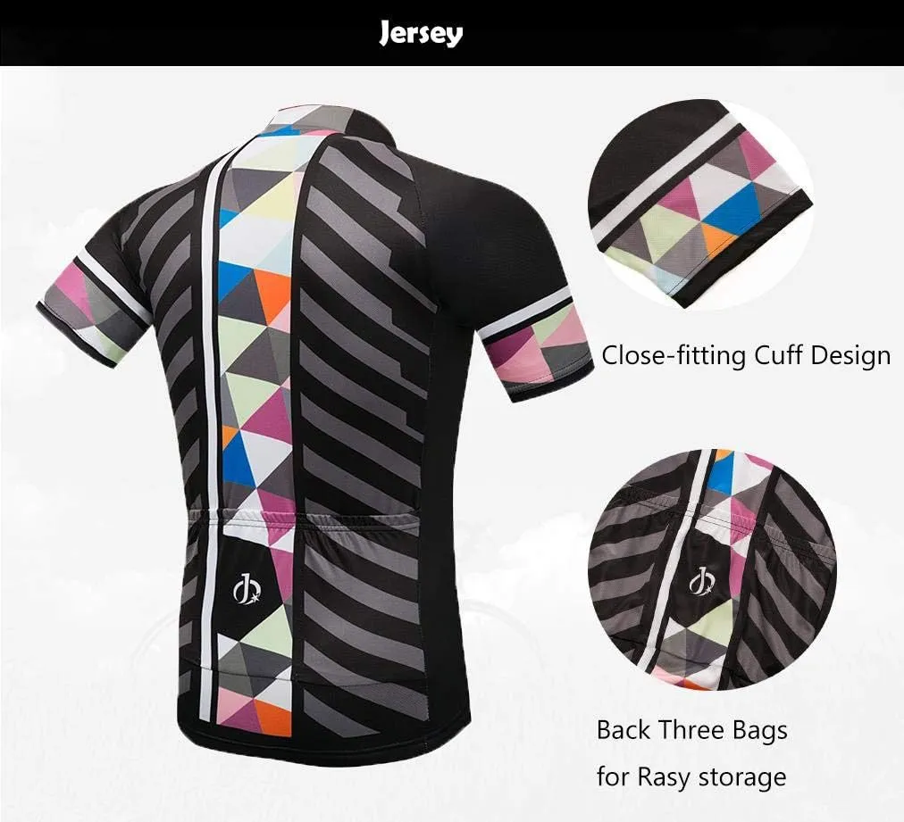 Men's Bike Clothing Set Cycling Jerseys Road Bicycle Shirts Kit   Bib Shorts Quick-Dry Full Zipper Riding Clothes