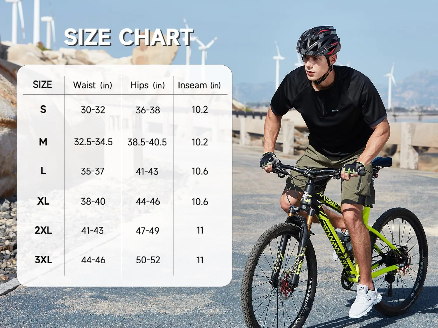 Men's Mountain Bike Shorts 3D Padded Bicycle MTB Shorts Loose-fit Lightweight MTB Cycling Shorts