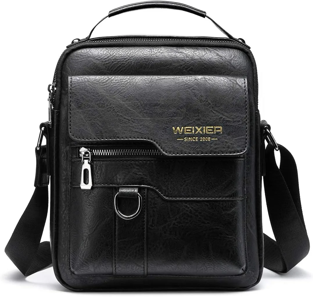Men's Retro Leather Shoulder Bag - Stylish and Practical Messenger Bag with Multiple Compartments
