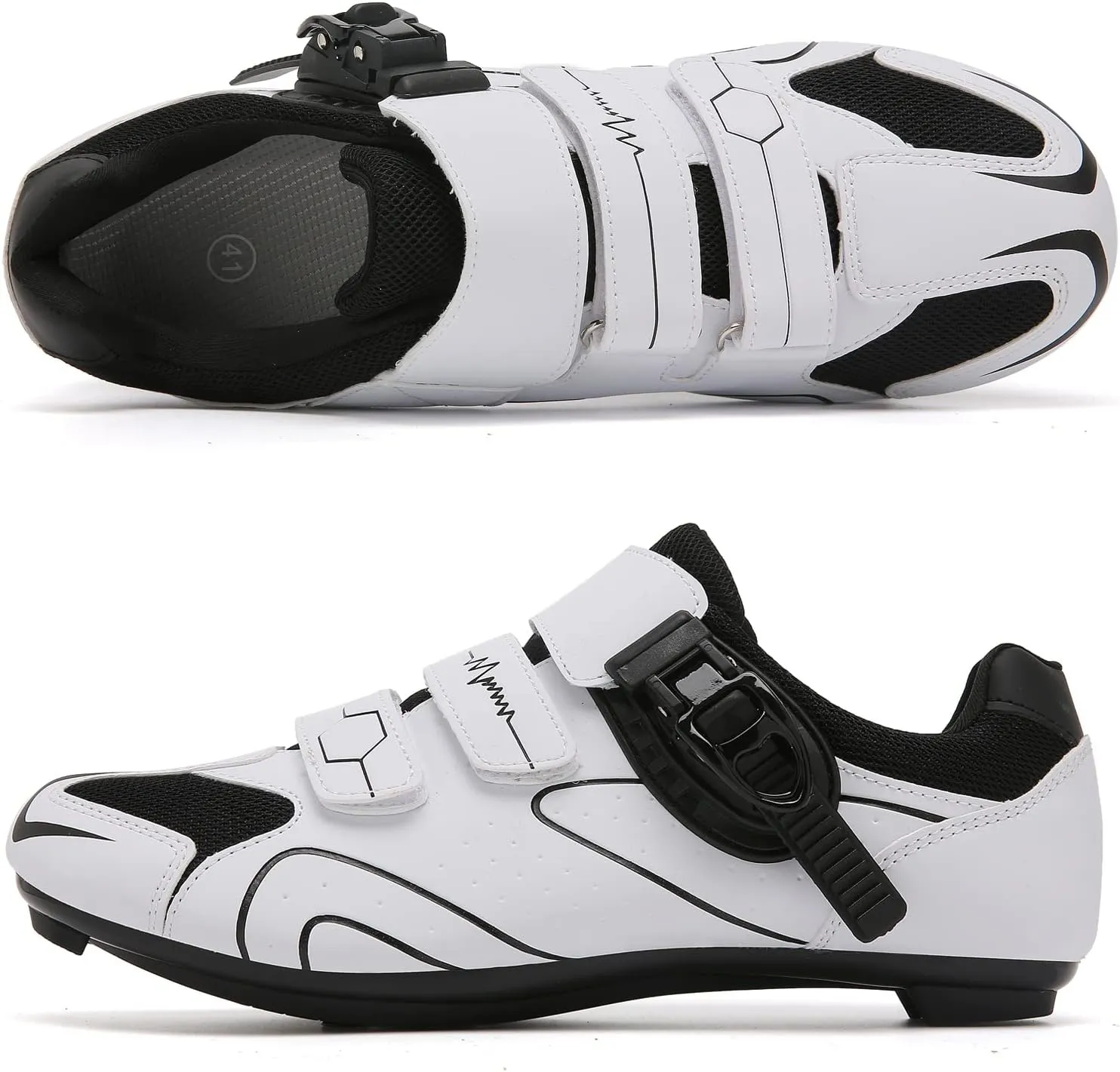 Mens Womens Cycling Shoes Compatible with Peloton Indoor Bicycle Pedals Clip in Road Bike Shoes Pre-Installed with Look Delta Cleats