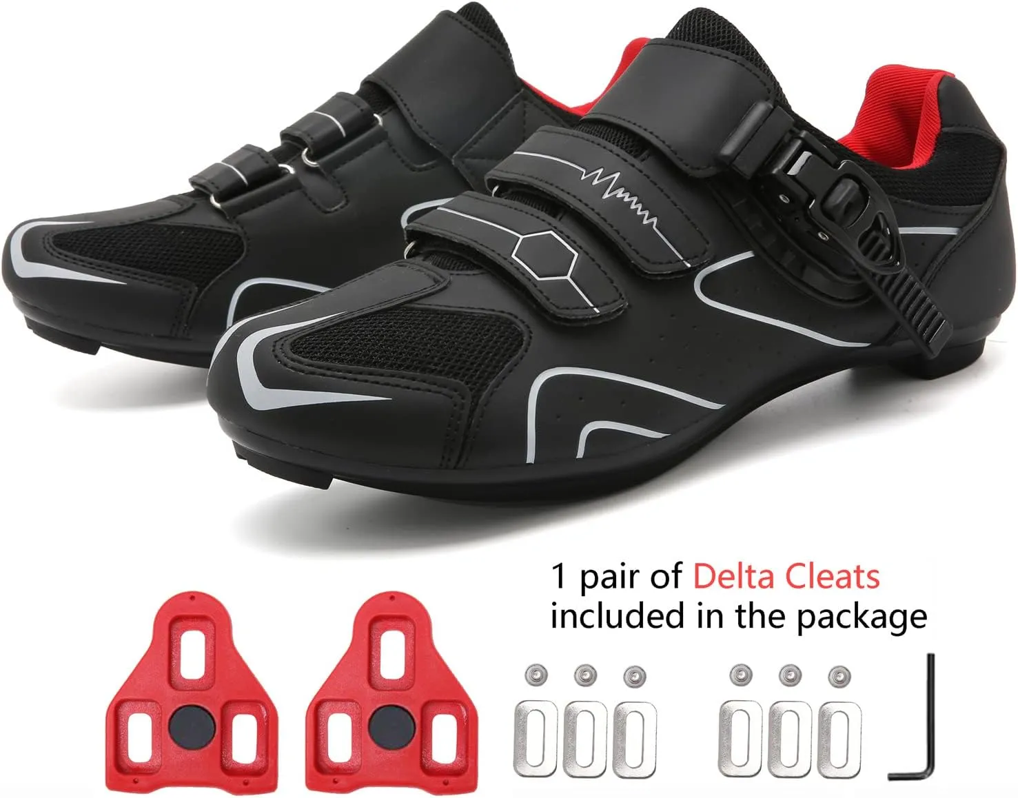 Mens Womens Cycling Shoes Compatible with Peloton Indoor Bicycle Pedals Clip in Road Bike Shoes Pre-Installed with Look Delta Cleats