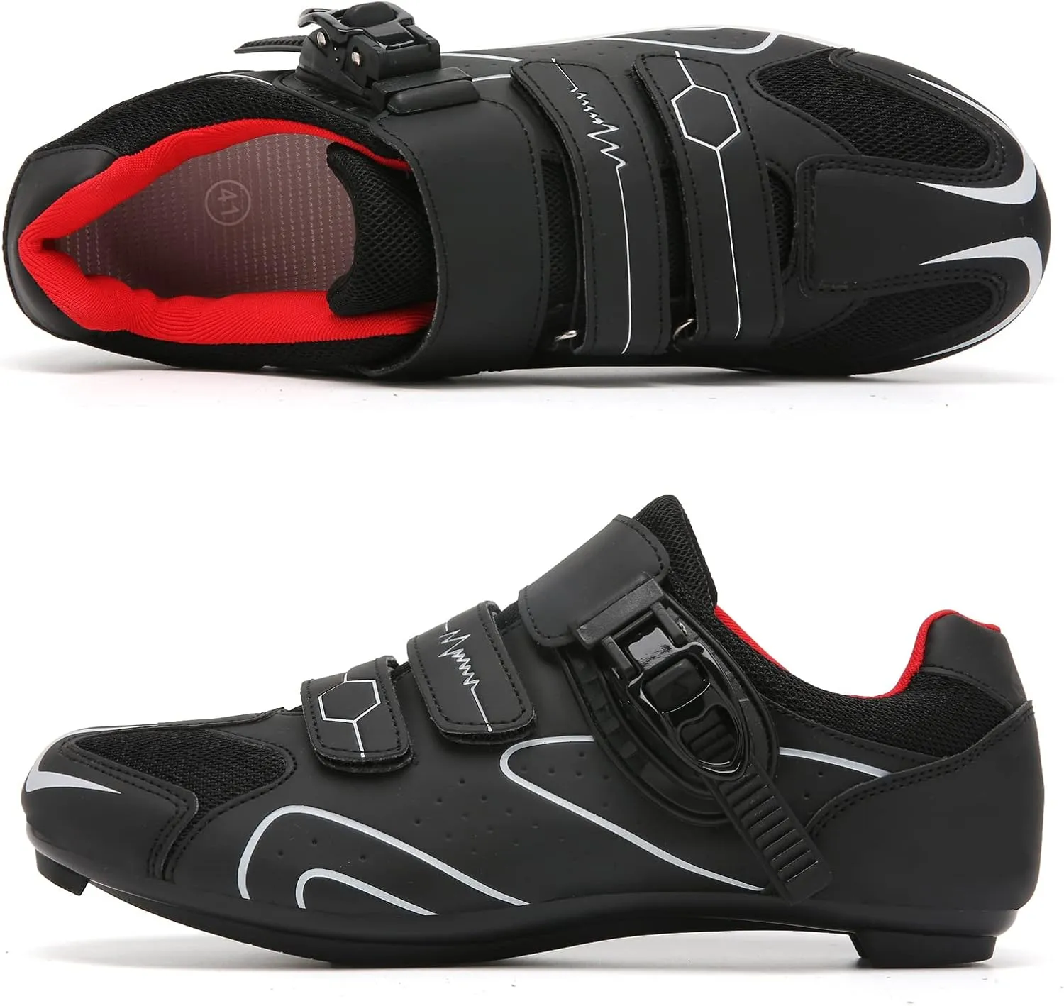 Mens Womens Cycling Shoes Compatible with Peloton Indoor Bicycle Pedals Clip in Road Bike Shoes Pre-Installed with Look Delta Cleats