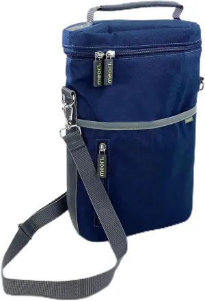 meori 2-Bottle Insulated Wine Tote | Marine Blue Solid