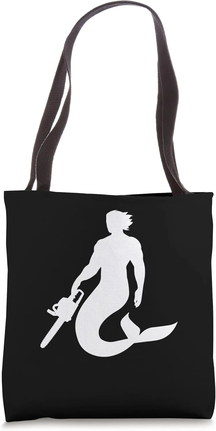 Mermaid Loggers Merman Chainsaw for Tree Cutters Tote Bag