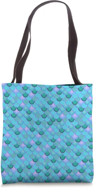 Mermaid Scales Teal Blue Fish Scales Mermaid Tails Tote Bag