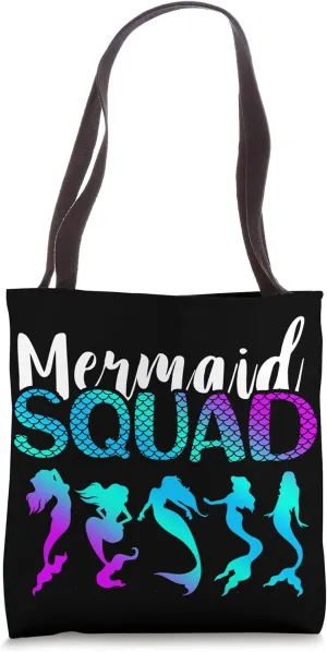 Mermaid Squad Aqua Beautiful Marine Sea Creature Clamshell Tote Bag