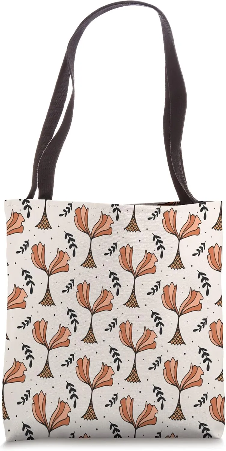 Mermaid Tail Lover Fish Scale Beach Marine Ocean Plant Peach Tote Bag