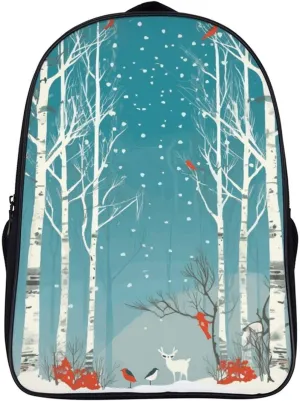 Merry Christmas Birch Tree Backpack for Men Women Laptop Backpack Lightweight Casual Travel Daypack Business Weekender Bag