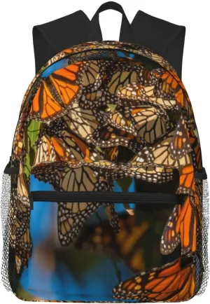 Migrating Monarch Butterflies Cling To Leaves Lightweight Packable Backpack Travel Casual Hiking Daypack Foldable Backpack For Men Women
