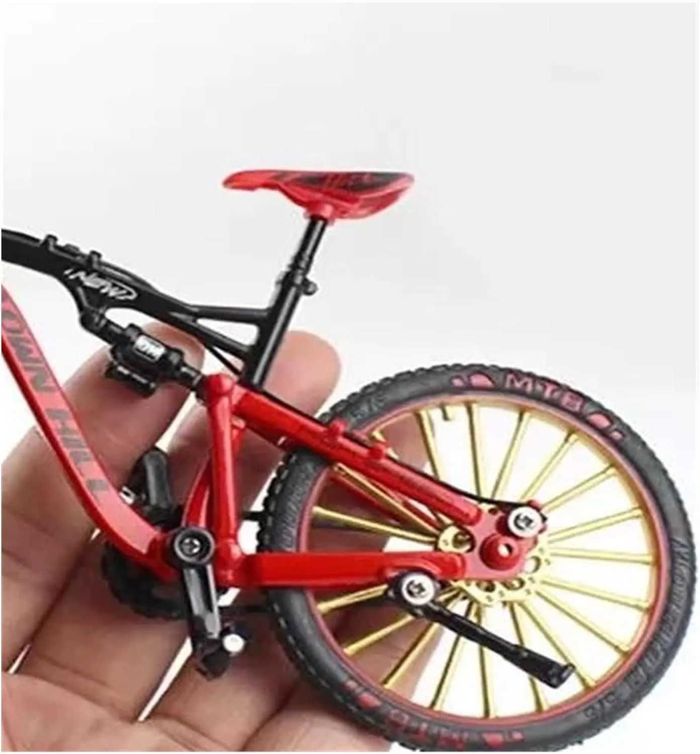 Mini Simulation Motorcycle Toys 1:10 for Alloy Model Bicycle Diecast Metal Finger Mountain Bike Racing Simulation Adult Collection Toys Gift Adult for Boys(Orange)
