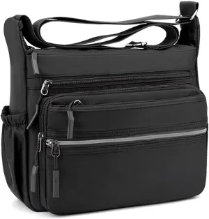 MINTEGRA Crossbody Bag for Men Multi-pocket Messenger Bag Nylon Waterproof Shoulder Bag Daily Travel Bag Lightweight Satchel