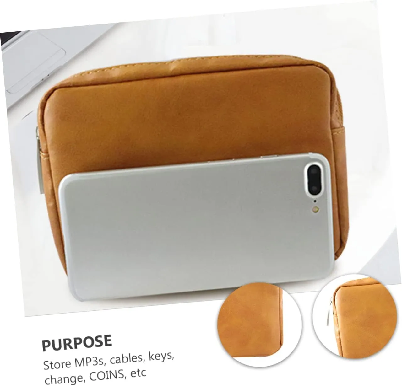 Mipcase 3 Pcs Elegant Data Cable Organizer Simple Storage Bag for Travel Hard Drive Pouch Key Holder