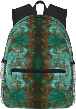 Mirrored Copper Brown And Teal Modern Lightweight Packable Backpack Travel Casual Hiking Daypack Foldable Backpack For Men Women