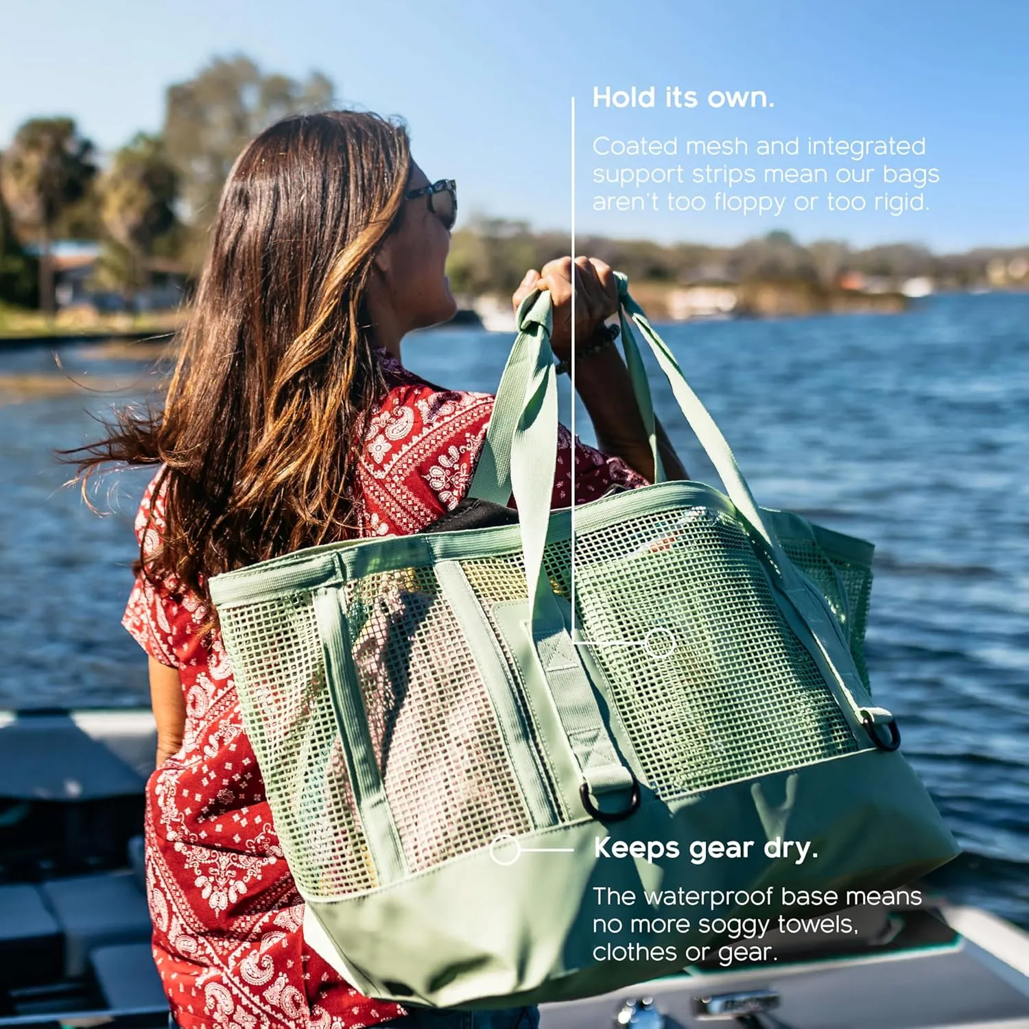 MISSION Boat Gear CASSI Heavy-Duty Outdoor Tote and Waterproof Marine-Grade Mesh Boat Bags