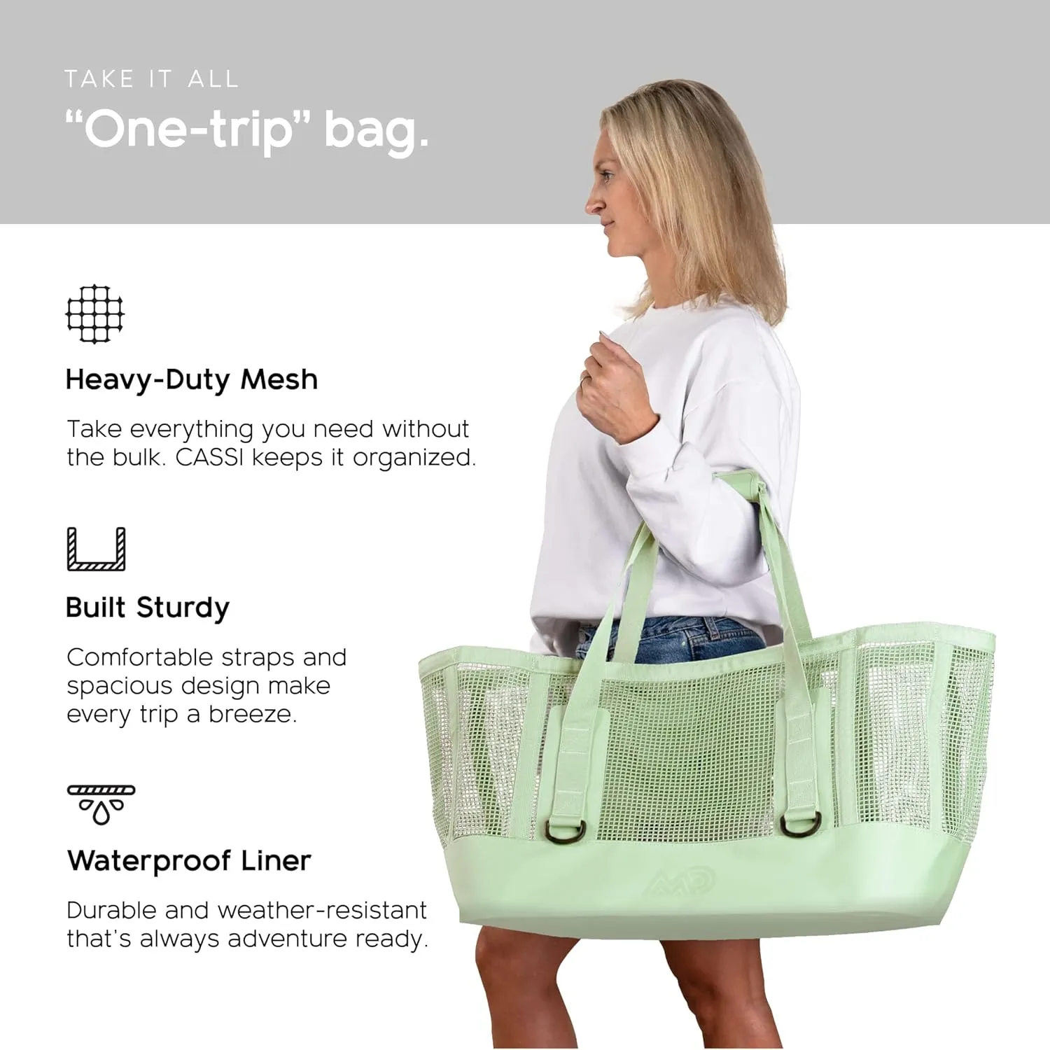 MISSION Boat Gear CASSI Heavy-Duty Outdoor Tote and Waterproof Marine-Grade Mesh Boat Bags