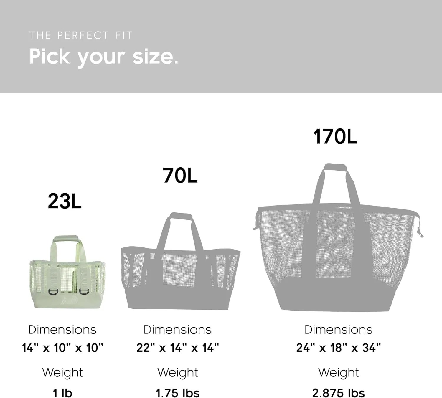 MISSION Boat Gear CASSI Heavy-Duty Outdoor Tote and Waterproof Marine-Grade Mesh Boat Bags