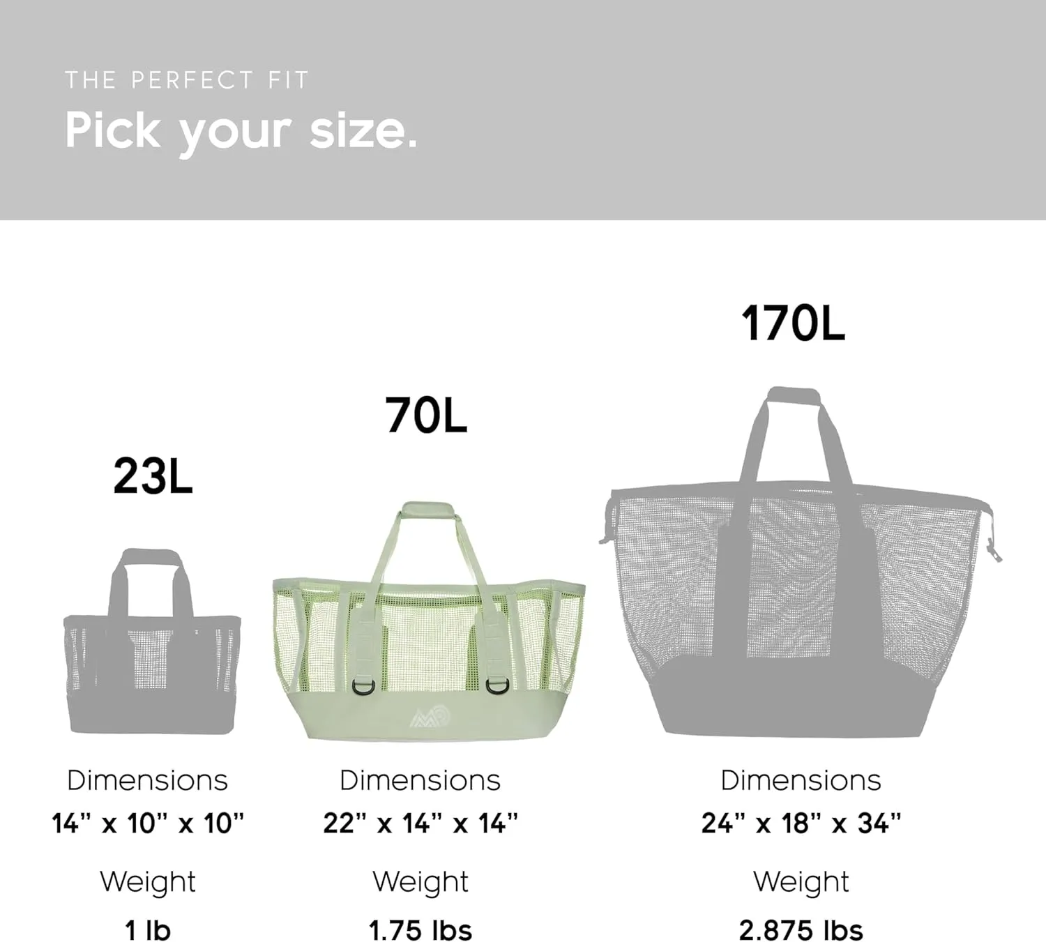 MISSION Boat Gear CASSI Heavy-Duty Outdoor Tote and Waterproof Marine-Grade Mesh Boat Bags