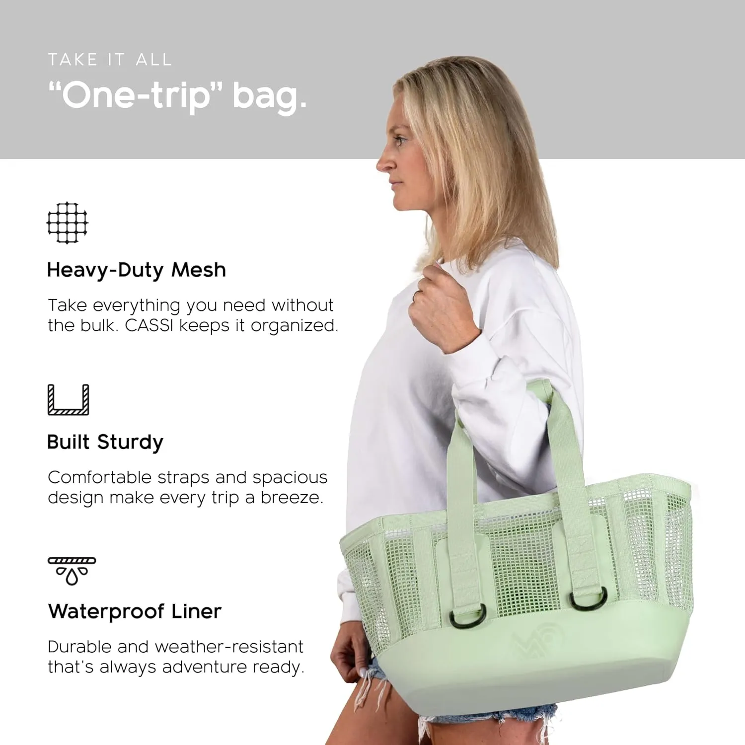 MISSION Boat Gear CASSI Heavy-Duty Outdoor Tote and Waterproof Marine-Grade Mesh Boat Bags