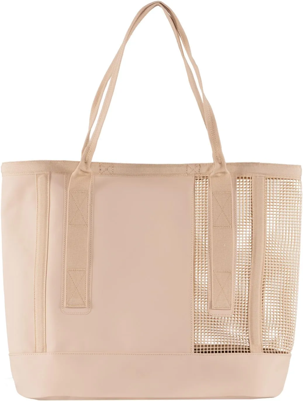 MISSION Outdoor Cassi Lightweight Beach Tote Bag with Waterproof Bottom and Coated Mesh for Beach Boat Pool Sports
