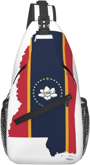 Mississippi State Flag Map Foldie Crossbody Bag for Men and Women - Durable and Functional Anti Theft Crossbody Bags