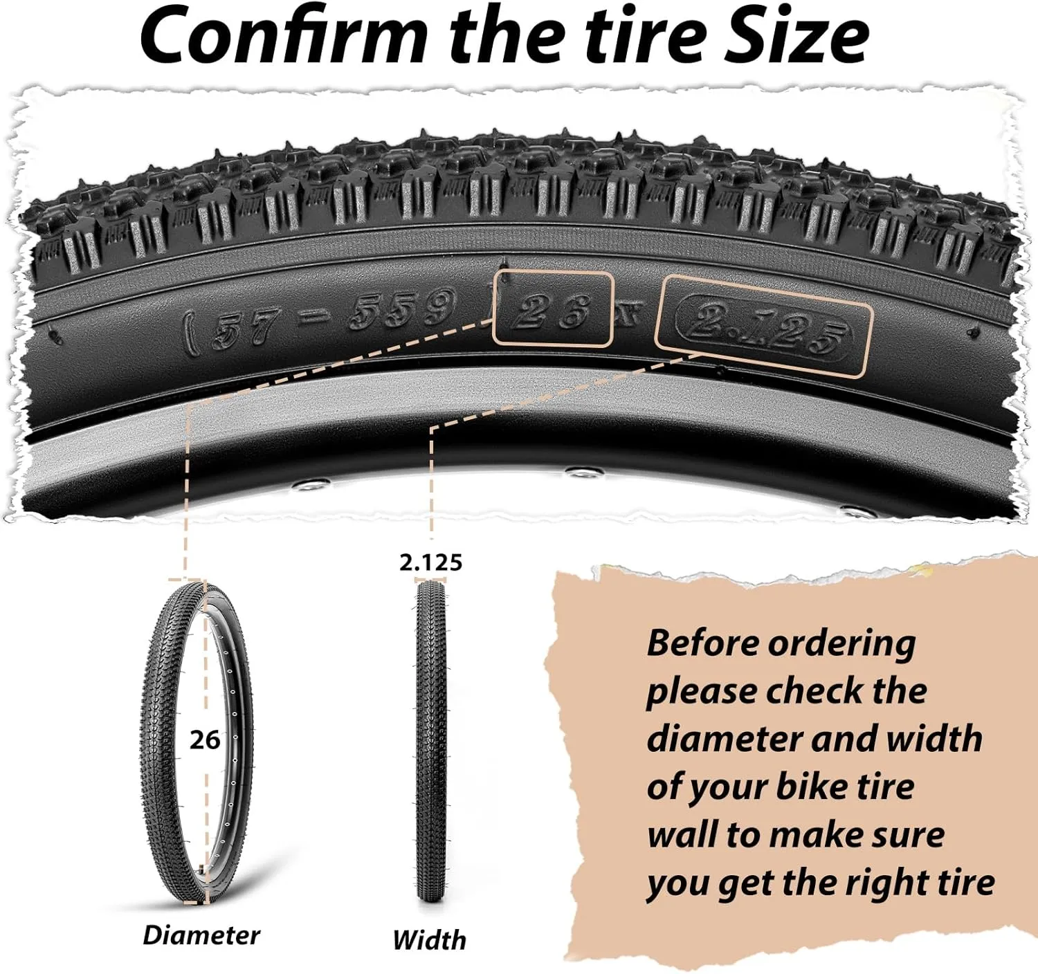 MOHEGIA Mountain Bike Tires: 20/24/26/27.5-inch Folding Replacement MTB Bicycle Tires 2-Pack and Pair 20/24/26/27.5-inch Inner Tubes Schrader Valve with Tire Levers Tire Levers
