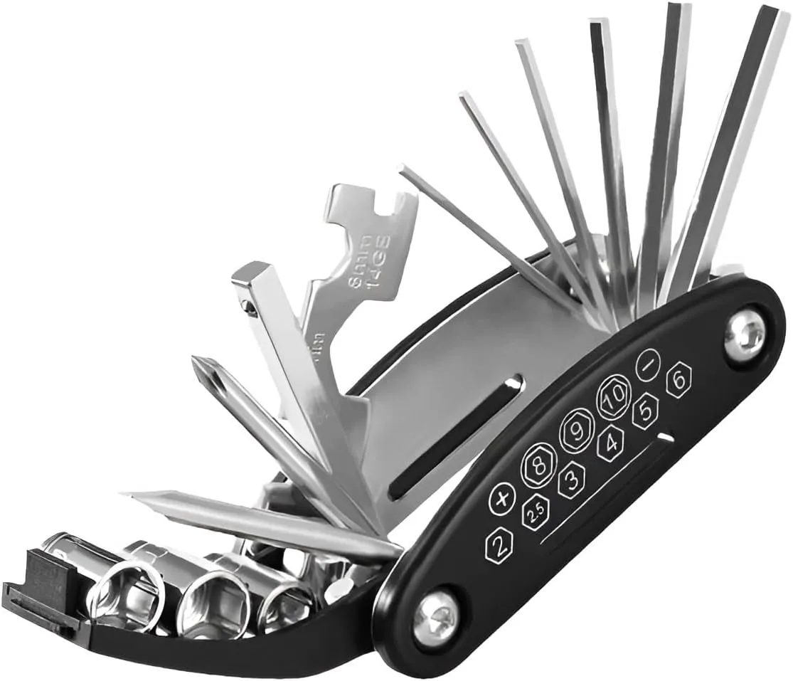 [Mokcoliy]【-in-One Bike Tool】16-in-1 Screwdriver & Hex Combo Set | Compact Carbon Steel Multi-Tool for Cycling Repair, Home Impment & Car Maintenance (Foldable Design)