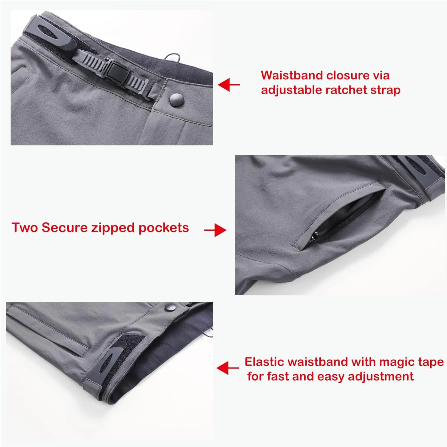 Mountain Bike Pants，BMX Riding Pants for Mens, Quick-Dry Lightweight Breathable Cycling Bicycle Downhill Bike Pants
