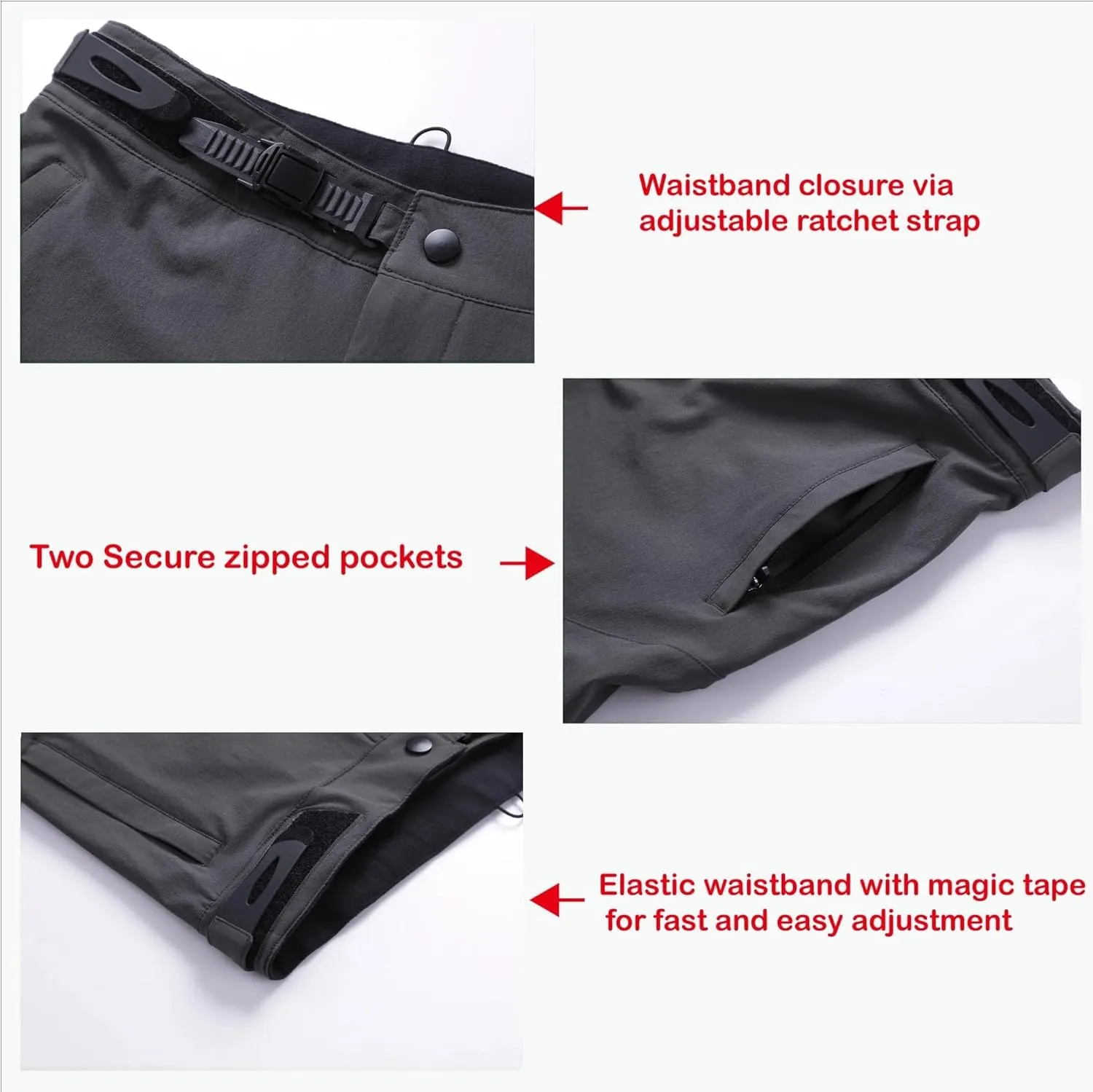 Mountain Bike Pants，BMX Riding Pants for Mens, Quick-Dry Lightweight Breathable Cycling Bicycle Downhill Bike Pants