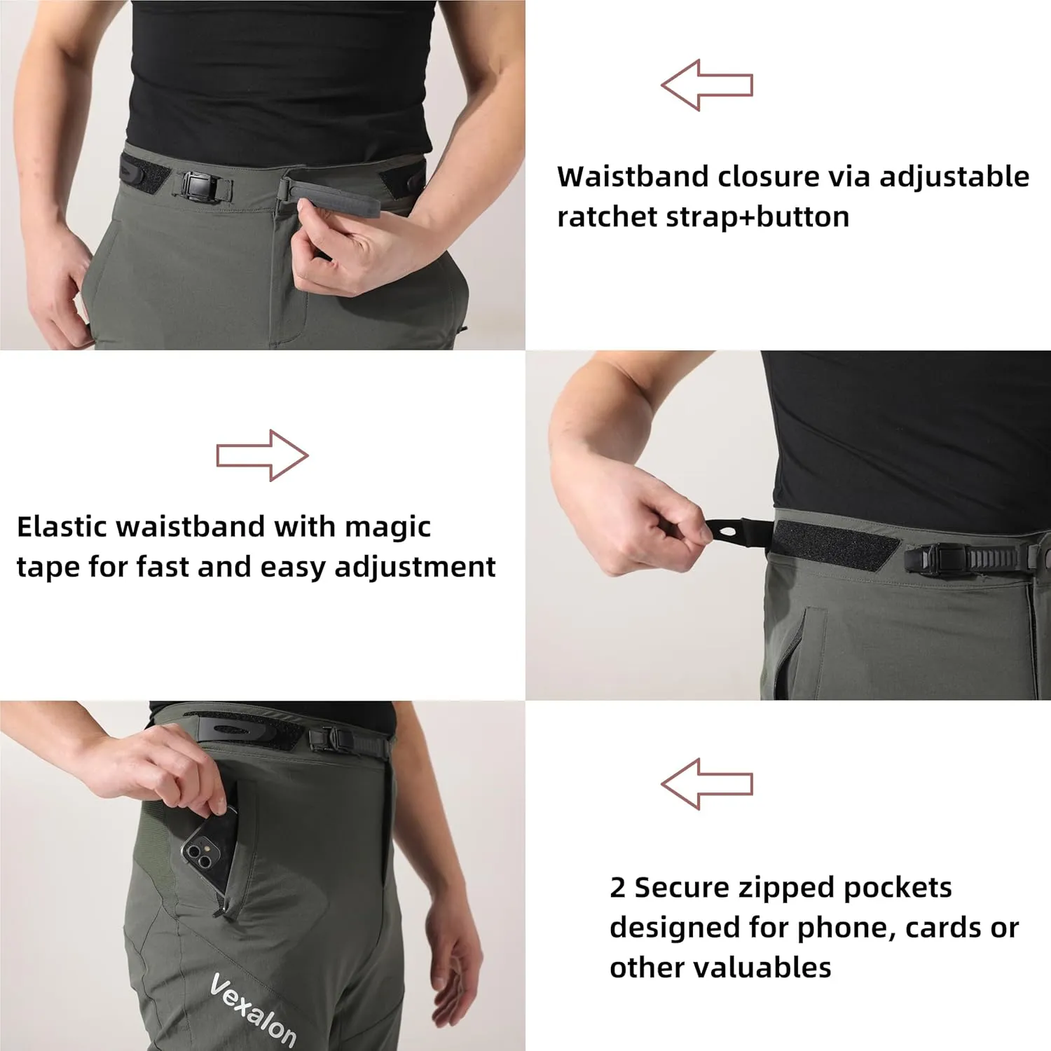Mountain Bike Pants，BMX Riding Pants for Mens, Quick-Dry Lightweight Breathable Cycling Bicycle Downhill Bike Pants