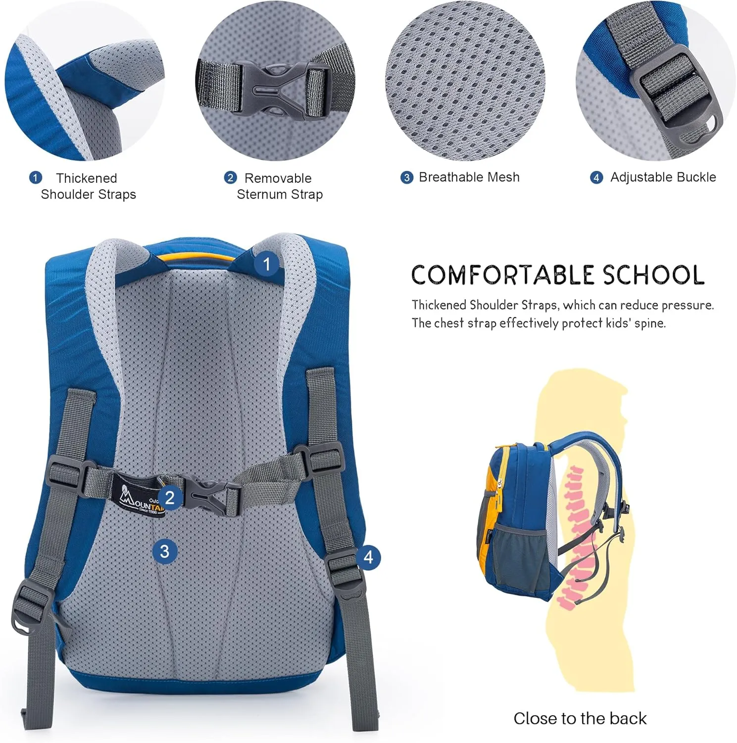 MOUNTAINTOP 8L Kids Backpack for Boys Girls Kindergarten Preschool Children Daypack