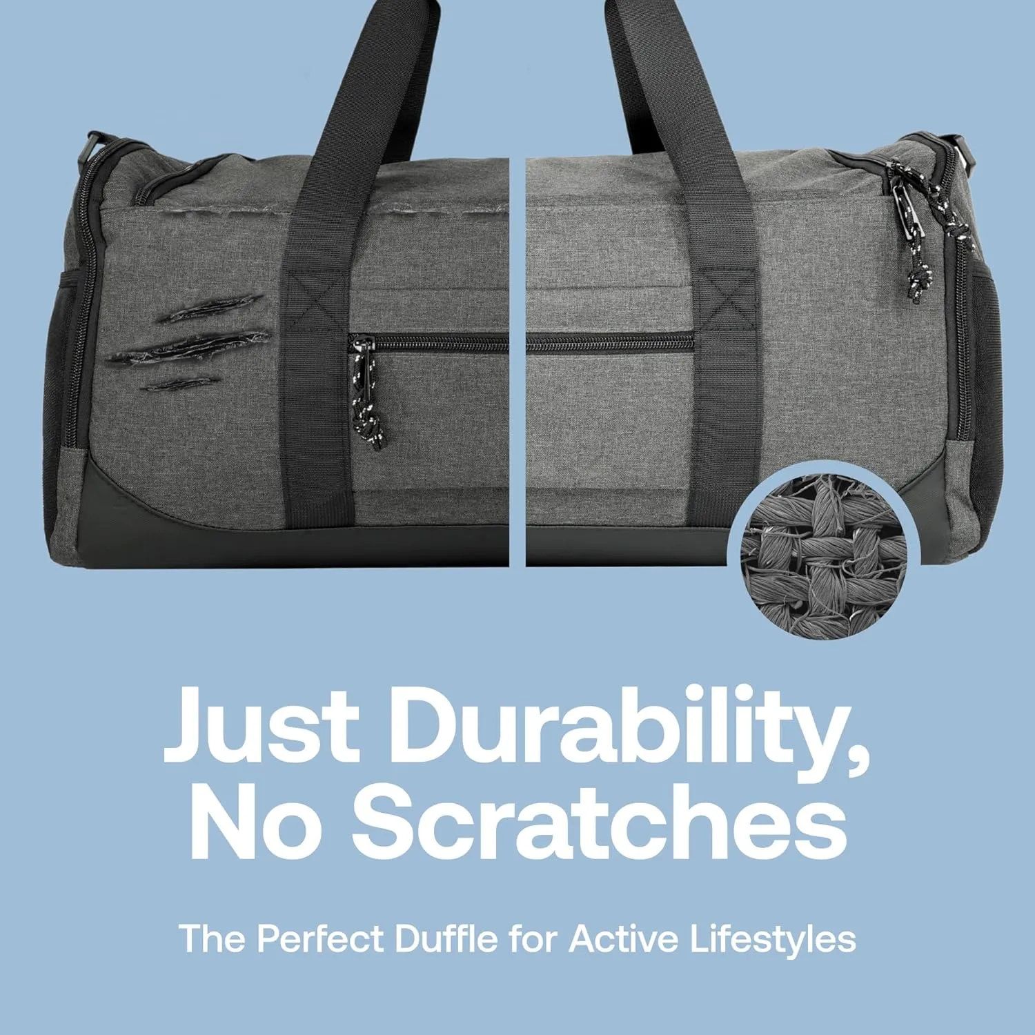 Movex 33L Medium Gym Duffle Bag - Scratch-Resistant Workout, Travel Duffle Bag for Men and Women - Perfect for Carry On (Dark Gray)