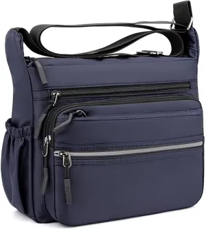 Mudono Messenger Bag for Men Nylon Waterproof Shoulder Bag Multi-pocket Crossbody Bag Daily Travel Bag Lightweight Satchel