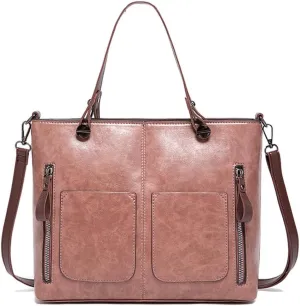 Multi functional Retro Tote Shoulder Bag PU Crossbody Bags Handbag for Women Girls Everyday Use