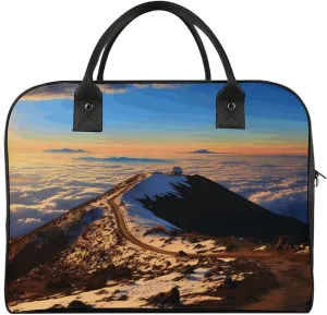 Multi-functional Travel Bag, Mauna Kea Summit Sunset Print Travel Handbag Travel Tote Bag Carry-on Bag Overnight Bag Weekend Bag